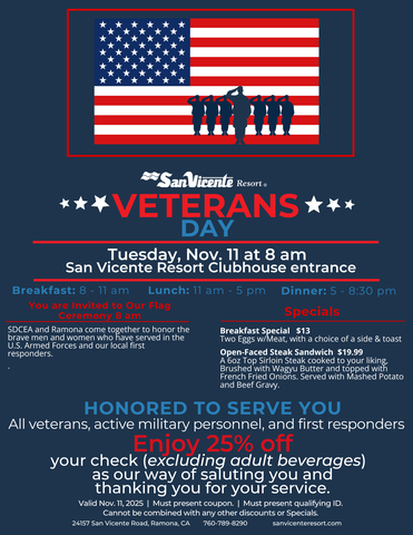F Veterans Day Specials 25